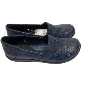 Thom McAn Maysun Clogs/Loafers~Womens 10~Blue~Slip-On Tooled~NEW Old Stock Y2K